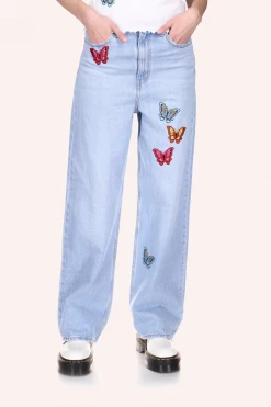 Anna Sui Butterfly Patch Vintage Levis Blue Summer '22