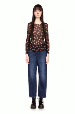 Anna Sui Roses Are Red Mesh Top CLOTHING