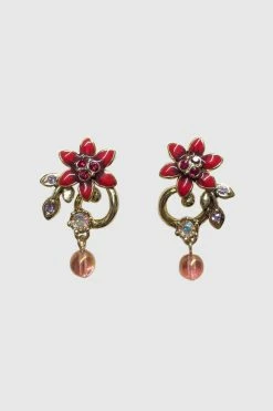 Vendome ACCESSORIES Flower On Swirling Vine Earrings