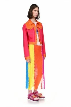 Anna Sui Spring '22 Colorblock Denim Jacket