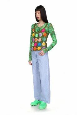 Anna Sui Rainbow 3D Floral Hand Crochet Vest Spring '22