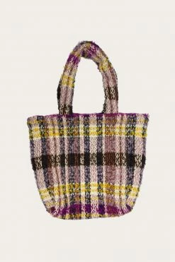 Anna Sui Technicolor Tartan Tote Bag Lilac