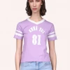 Spring '22 Anna Sui 81 V Neck Football Tee 1 Spring '22 Anna Sui 81 V Neck Football Tee