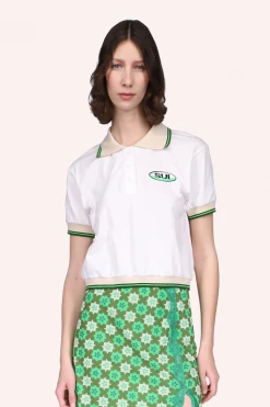 Anna Sui Deco Polo Tee Neon Green Spring '22