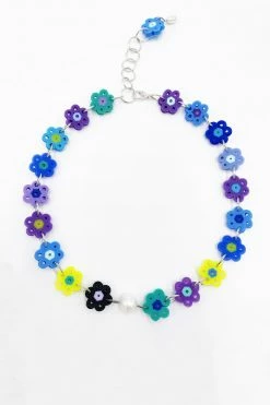 Anna Sui Daisy Chain Choker Necklace Blue Resort '22