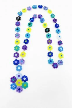 Anna Sui Resort '22 Daisy Chain Pendant Necklace Blue