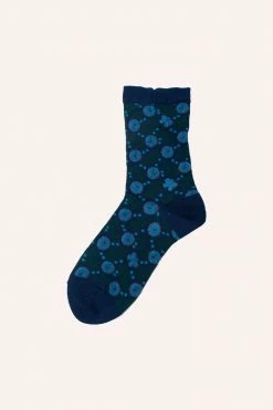 Anna Sui Spring '22 Rosy Dot Socks Navy