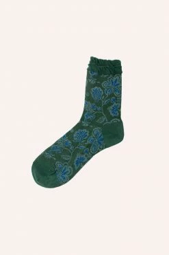 Anna Sui Tropical Havana Socks Olive Spring '22