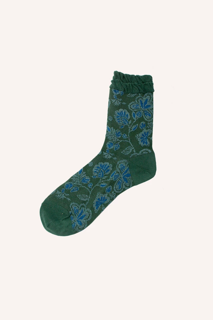 Anna Sui Tropical Havana Socks <br> Olive Spring '22 3 Anna Sui Tropical Havana Socks Olive Spring '22