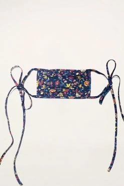 Anna Sui Purple Liberty Print Floral Mask ACCESSORIES