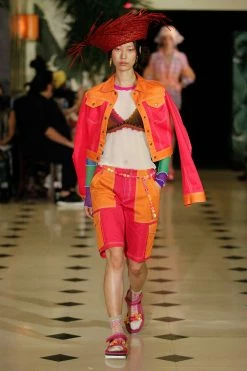 Anna Sui Spring '22 Colorblock Denim Jacket