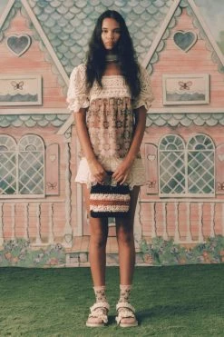 Anna Sui CLOTHING Crochet & Eyelet Florets Shorts