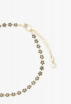 Vendome ACCESSORIES Floral Teacup Choker Necklace Black