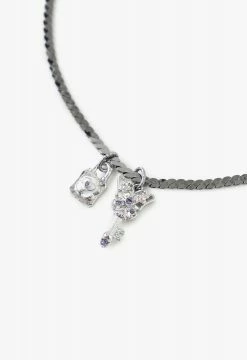 Vendome ACCESSORIES Butterfly Key Necklace Gun Metal