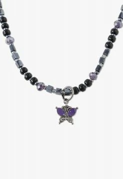 Vendome Butterfly Stone Necklace Purple