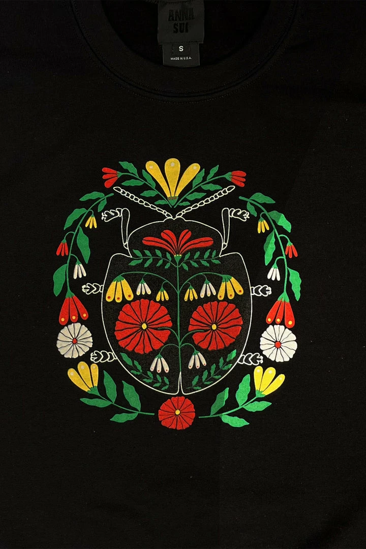 Anna Sui Resort '22 Beetle Sweatshirt <br> Red 4 Anna Sui Resort '22 Beetle Sweatshirt Red