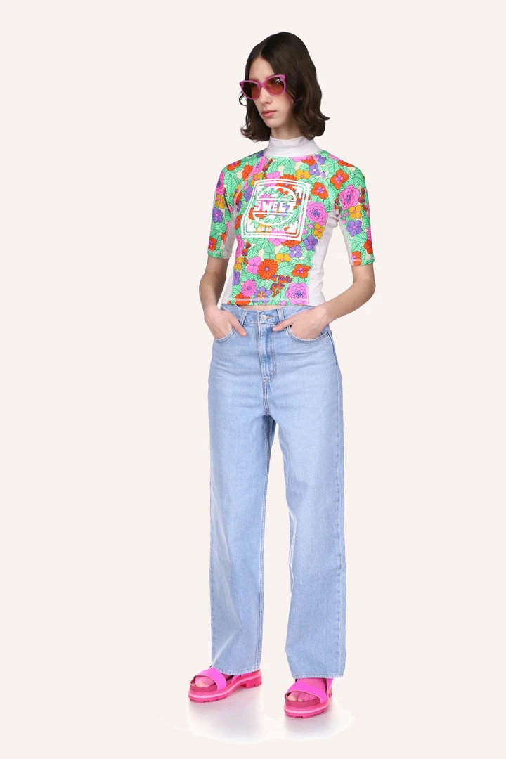 Anna Sui Spring '22 Beckoning Blossoms Surf Top <br> Marigold 7 Anna Sui Spring '22 Beckoning Blossoms Surf Top Marigold