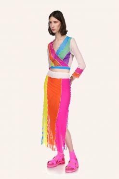 Anna Sui Mesh Rainbow Skirt