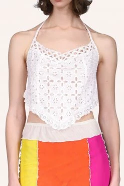 Anna Sui Spring '22 Enchanting Eyelet Halter Top