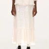 Anna Sui Aesthetic Eyelet Skirt Cream