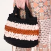 Anna Sui Recycled T-shirt Crochet Bag In Amber Upcycled Collection
