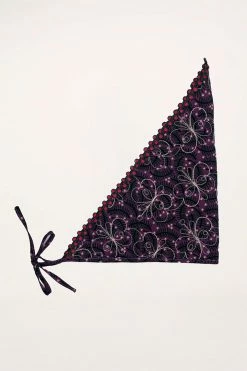 Anna Sui Tumbling Pines Butterfly Quilted Headscarf Lilac Fall / Winter '21