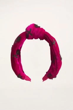Anna Sui Fall / Winter '21 Wonderwall Velvet Headband Fuchsia