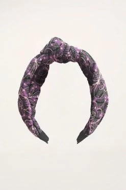Anna Sui Tumbling Pines Butterfly Quilted Headband Lilac