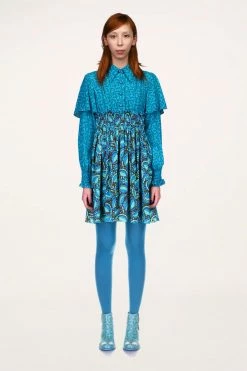 Anna Sui Fall / Winter '21 Tumbling Pines & Swirling Leaves Dress