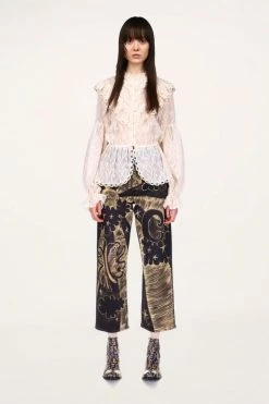 Anna Sui Fall / Winter '21 Botanical Lace Ruffle Top