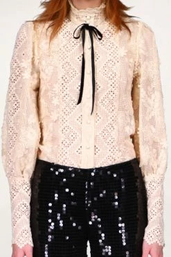 Anna Sui Fall / Winter '21 Rose Trellis Lace Top
