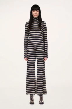 Anna Sui Fall / Winter '21 Metallic Stripe Knit Top