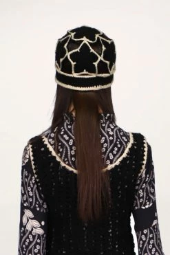 Anna Sui Fall / Winter '21 Hand Crochet Star Hat Purple Ombre