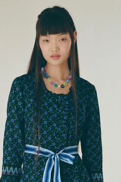 Anna Sui Daisy Chain Choker Necklace Blue Resort '22