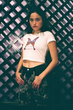 Anna Sui Butterfly Baby Tee Marigold