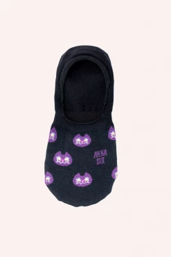 Anna Sui Cat Pattern Socks Black