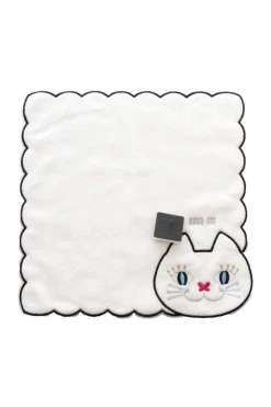 Blooming Cat Embroidery Washcloth