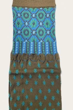 Anna Sui Fall / Winter '21 Floral Lattice Knee-high Sock Forest