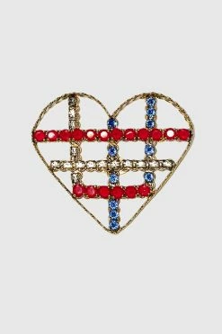Erickson Beamon ACCESSORIES Criss Cross Heart Brooch