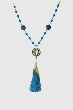 Anna Sui X Erickson Beamon Blue Tassel Necklace Necklace ACCESSORIES