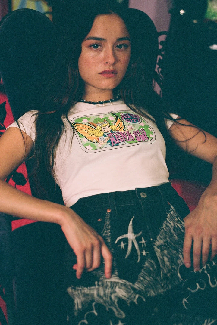 Anna Sui Fairy T-Shirt <br> Teal 3 Anna Sui Fairy T-Shirt Teal