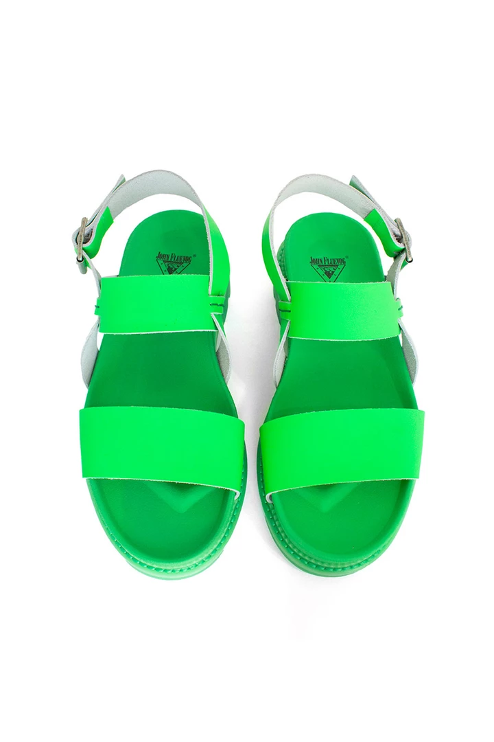 Anna Sui X John Fluevog Sandals <br> Glo Green 4 Anna Sui X John Fluevog Sandals Glo Green