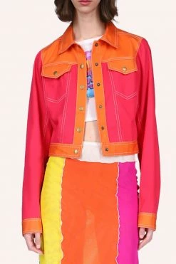 Anna Sui Spring '22 Colorblock Denim Jacket