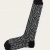 Anna Sui Fall / Winter '21 Posies Knee-high Sock Black