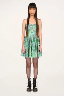 Anna Sui X Batsheva Strapless Dress Green Resort '22