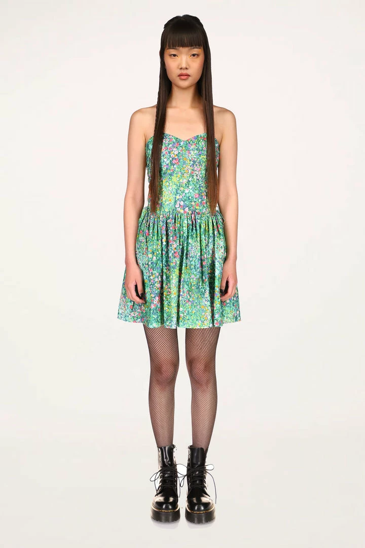 Anna Sui X Batsheva Strapless Dress <br> Green Resort '22 3 Anna Sui X Batsheva Strapless Dress Green Resort '22