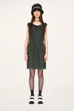 Anna Sui Resort '22 Lily Of The Valley Mesh Dress Black
