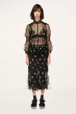 Anna Sui Scattered Blooms Lace Top