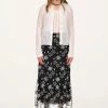 Anna Sui Ruffle Knit Lace Button Top White Resort '22