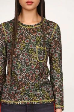 Anna Sui Wonder Flower Knit Top Red Resort '22